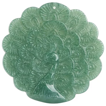 Birmanez De Jad Pandantiv Păun Verde Cadou Amuleta Smarald Om Jadeit Bijuterii Colier Farmecele Naturale Designer De Piatră Amulete