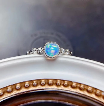 frumoasa naturala opal inel de piatră prețioasă pentru femei reale argint 925 focuri de artificii de culoare naturale bijuterie petrecere de aniversare cadou l 5*5mm dimensiune oval