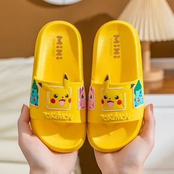 Pikachu Desene animate Papuci de Interior Băieți Fete Unisex papuci de Baie anti-alunecare Pantofi Plat Sandale de Plaja pentru Copii Cadouri