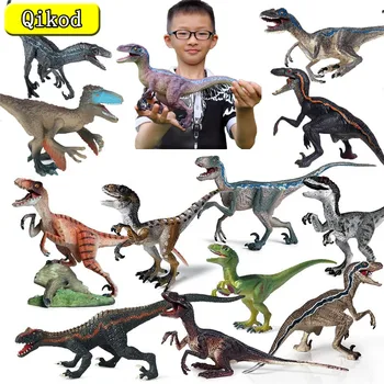Jurassic Simulare Dinozaur Velociraptor Albastru Model Ornamente Figurine de Animale Colectia pentru Copii Jucarii de Cadouri de Craciun