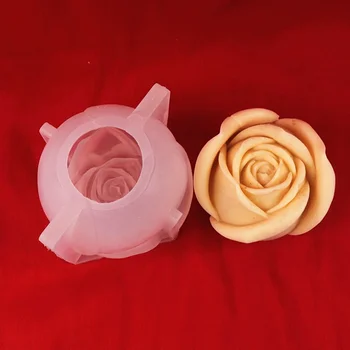 Silicon Lumânare Mucegai 3D Rose Floare Forma Fondant de Ciocolata Tort de Aromoterapie Gips Sapun Matrite de Copt Tort Instrumente