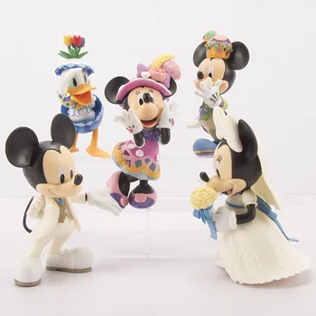 Diseny de Desene animate de Nunta alb Mickey Minnie Mouse Cifre Jucărie decorare tort de Acțiune pentru copii cadouri