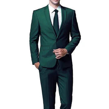 De Brand Nou Cavalerii de onoare de culoare Verde Închis Mire Costume Notch Rever Costume Barbati Nunta cel Mai bun Om al 2 piese ( Sacou+Pantaloni+Cravata ) C539
