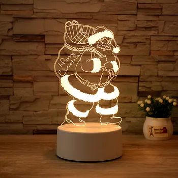 Nou și Unic 3D Creative Lumina de Noapte Colorate Decorative, Lumina de Noapte Acrilice Lampă de Noptieră Crăciun Lumina de Noapte Cadou