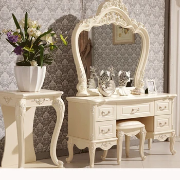 Europene oglindă de masă moderne dormitor dulap franceză mobilier alb franceză masa de toaleta 3258