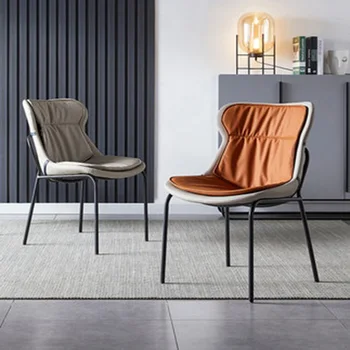 lux scaun de luat masa de uz casnic living scaun modern spatar moale machiaj simplu scaun de fier leisure hotel mobilier de sufragerie WW5