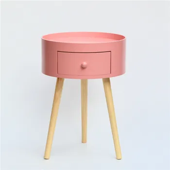 De uz casnic rotund simplu și modern de asamblare dormitor noptieră Nordic stil Industrial copii Roz canapea partea mese mobilier