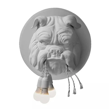 Nordic Cap de Animal Lampă de Perete Camera de zi Sala de Mese de Studiu Dormitor Designer de Creatie Bulldog Lampă de Perete Corpuri de iluminat cu LED