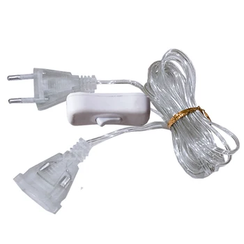 3M UE NE Putere Cablu de Extensie Plug Transparent Putere prelungitor Șir LED Lumina De Crăciun Grădină Petrecerea de Nunta