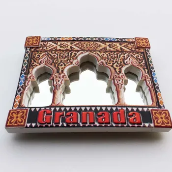 Granada, Alhambra, Spania, turism cadru de suveniruri magnetice, frigider