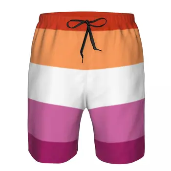 Iute Uscat Vara Mens Costume De Baie Beach Bord Scurt Boxeri Pentru Om Lesbiene Mândrie Steagul Înot Portbagaj Beachwear
