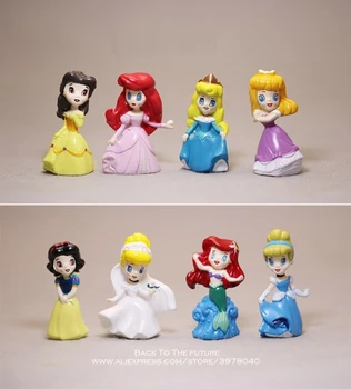Disney Princess Cenusareasa Alba ca Zapada 8pcs/set 5.5 cm Acțiune versiunea Q Figura Decor din PVC Colecție de Figurine Jucarii model de cadou