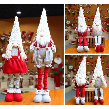 Crăciun fericit Papusa de Plus Jucarie Retractabil Copii Masa de Sărbătoare Decorare Acasă Ornament Umplute Jucării pentru Copii Cadou de Ziua de nastere