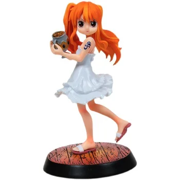 Anime One Piece Figura Copilărie Nami Figura de Acțiune de Desene animate Drăguț Fată Pvc Model Jucarii de cadouri de Craciun pentru copii de ziua lui