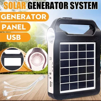 Portabila Reincarcabila 6V Panou Solar de Stocare a energiei Generator de Sistem Încărcător USB Cu Lampa de Iluminat Acasă Sistem de Energie Solară Kit