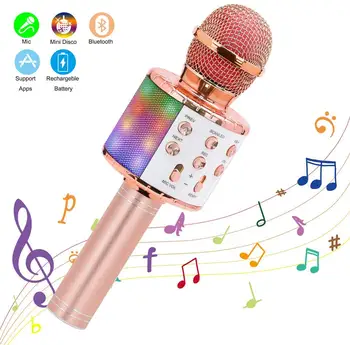 2022 Wireless karaoke microfon Bluetooth Micro Karaoke Acasă Pentru Music Player Cântând microfono microfon microfon pentru a canta