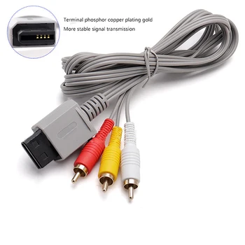 1.8 m 3 RCA Cablu Pentru Nintendo Wii Controller Consola Audio Video, Cablu AV Compozit 480p placat cu Aur 3RCA Pentru Cablu Cablu