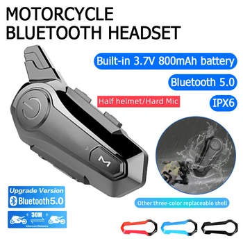 2022 Nouă Versiune 30M IPX67 Impermeabil Moto Casca Bluetooth setul cu Cască fără Fir Motocicleta bluetooth intercom pentru motociclete