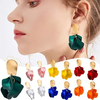 Petale Frunze Picătură Cercei Pentru Femeile pline de culoare Cercei Accesorii Femei Geometrice coreea Moda Bijuterii Cadou de Proiectare Tre N0F0