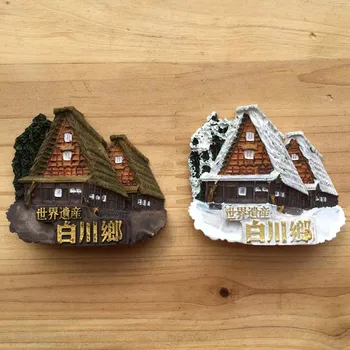 QIQIPP Japonia Creative de Călătorie Cadou Comemorative de Trei-dimensional Magnet de Frigider Patrimoniului Mondial Shirakawago