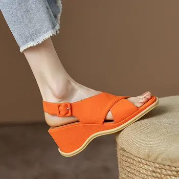 Nou Mid-Sandale cu toc pentru Femei Pantofi de Vara Confortabil Tocuri Toc Gros Peep Toe Non-alunecare Moale Jos Mama Pantofi Slip-On