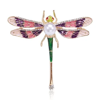 Moda Vintage Cristal Libelula Email Perla Insecte Broșe Pentru Femei Unisex Ace Petrecere De Nunta, Haine Accesorii Bijuterii
