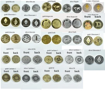 24pcs de Aur Moneda Bitcoin Litecoin BTC Eth XRP Dash Crypto Colectarea de monede de Metal