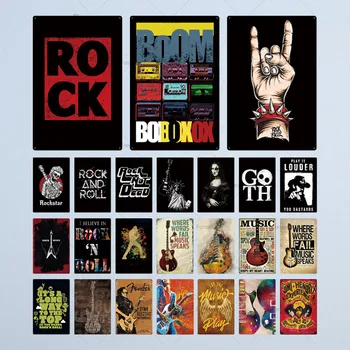 Rock & Roll Tin Semnul Vintage din Metal Semn Placa de Metal Vintage din Metal Poster Retro Rock Perete Decor pentru Bar, Pub, Club de Om de Pestera