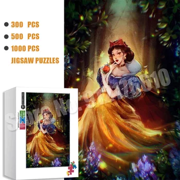 Albă ca zăpada Puzzle-uri 300/500/1000 Pc-uri pentru Adulti si Copii Disney Princess Puzzle-uri Educaționale de Decompresie Jucarii si Cadouri