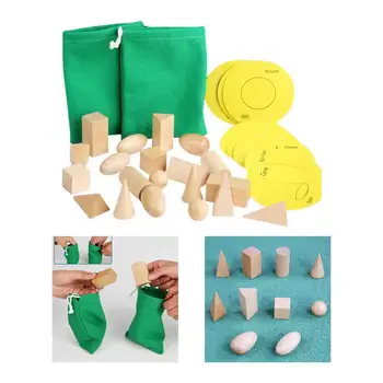 Lemn Geometrie Blocuri de Învățare Preșcolară Jucarii Educative Matematica Jucării Cognitive Jucării pentru Băieți Copii Fete Copii Cadouri de Vacanță