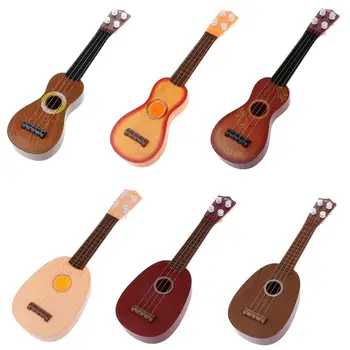 1 buc Miniatură Mini Chitara Muzicale de Jucărie Instrument de Învățare pentru Copii, Copii, Copil Mucis Jucărie Cadou Păpuși Masa de Ornament