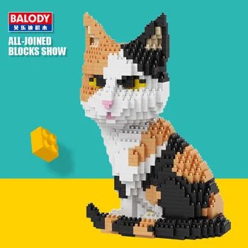 Balody 16036 Lumea Animală Pisica persana Tabby Pisoi Stau de Companie DIY Mini Diamond Blocuri Caramizi de constructie de Jucarie pentru Copii Cadouri