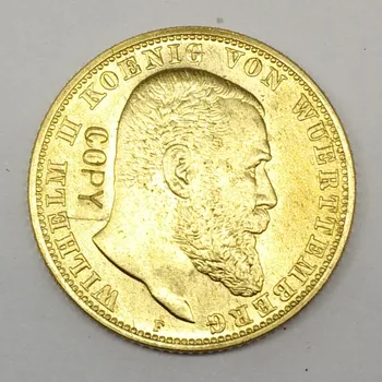 1913 German BADEN 20 Mark Placat cu Aur de Monede de Alamă Copia Monede Meserii
