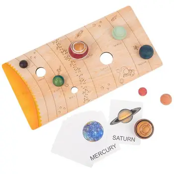 Modelul Sistemului Solar din Lemn Nouă Planete Model de Știință, Astronomie Jucării de Învățare Spațiu Planeta Meserii Astronomie Stem Jucarie Cadou pentru Copil