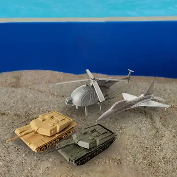 4 Piese de Puzzle-uri 3D Elicopter și Luptător Model de Jucărie Kituri de constructie 4D Tanc Modern și Avioane pentru Copii Suvenir de Masă Decor