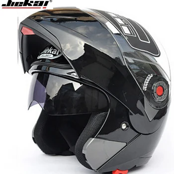 Motocicleta Dual Viziera casca Modulara Flip-Up casca de curse duble lentile capacete casco moto DOT ECE casca JIEKAI 105