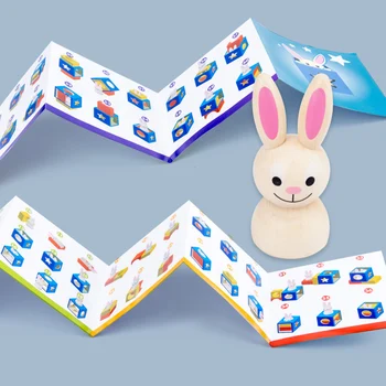 Din Lemn Magic Box Iepure Animal Geometrice Blocuri Desktop Joc Jucărie Pentru Copii Ziua De Nastere Cadou De Învățare Timpurie Pentru Copii