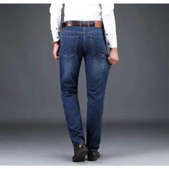 Omul blugi 2019 Noi afaceri de Moda Casual Pantaloni din Denim Bărbați tăietură Dreaptă ușoară stretch pantaloni