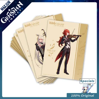 [Genshin Oficial] Genshin Impact Anime Original Figura Simfonie Vis Serie carte Poștală Set Morax Joc Cosplay 8pcs/1set