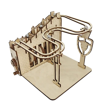 -3D Puzzle din Lemn Marmură Rula Rotație Urmări Unelte Mecanice Constructor Inginerie Kituri Pentru Adulti, Adolescenti, Copii Jucărie Cadouri