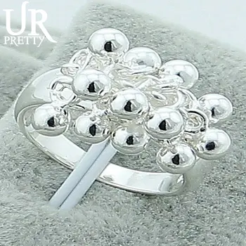 Argint 925 6-10# Moda Bijuterii Inele de Vânzare Fierbinte Gol margele Rotunde Femei Deget Inelul de Fata Doamna Petrecere de Nunta