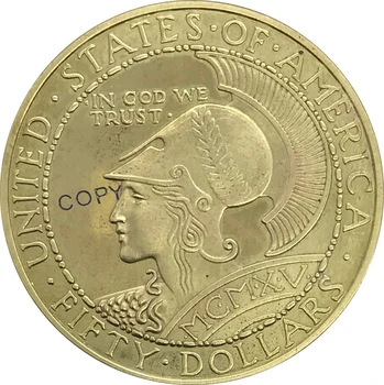 1915 Statele Unite ale americii 50 de Dolari de monede de aur din Alamă Colecție Copia Fisei