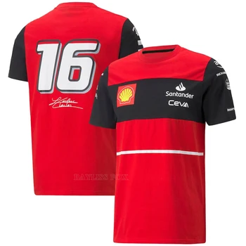 Pentru Ferrari T-Shirt Driver Leclerc Sainz F1 2022 Echipă Oficială de Vară Motorsport Racing Red Rapid-uscat Respirabil Agrement Tricouri