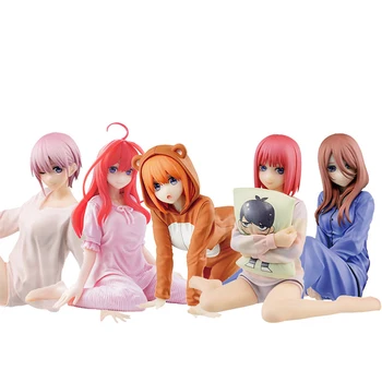 15cm Anime Chintesența Quintuplets Figura Pijamale Nakano Ichika Nakano Miku Nakano Itsuki Cifrele de Acțiune Kawaii Model de Jucărie
