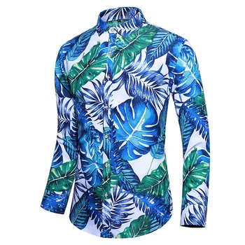 Hawaiian Camasi pentru Barbati Regular Fit Maneca Lunga Omul Flori Tropicale Tricou SUA Marimea XS-2XL