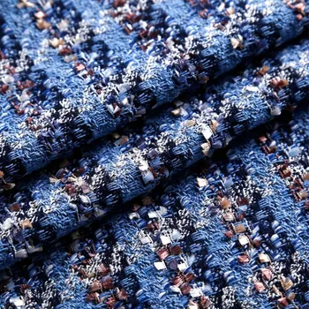 50x145cm Franța Tweed Dungă Albastră Vopsit în Fir Impletit Material Tweed Pentru Femei Jacheta de Toamna Costume Rochie Haina de BRICOLAJ de Cusut