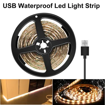 Led Vanitatea Oglindă de Machiaj Bandă de Lumină LED-uri 5V Flexibile Banda Cablu USB Alimentat Impermeabil Decor oglinda Masa de toaleta Lampa de 0,5 m -5m