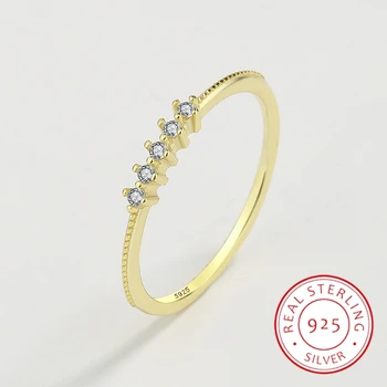 Noua Moda 18K Singur Rând de Diamante de Aur Doamnelor Inel S925 Originale Autentice de Argint Aniversare de Nunta Bijuterii Cadou