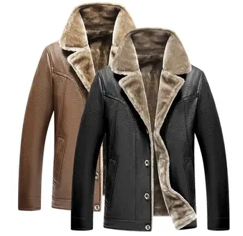 mens geaca de piele motocicleta strat de jachete barbati de varsta Mijlocie de afaceri rever haine jaqueta de couro moda toamna iarna