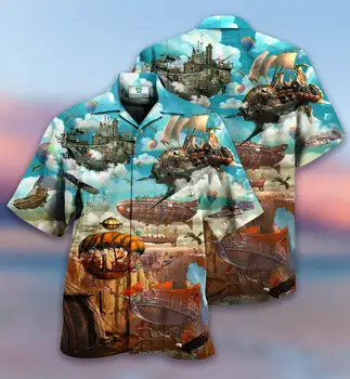 Noi, amuzante nava men ' s cămașă cu mâneci scurte stil Cubanez supradimensionate Hawaiian top 3d y2k haine de vacanta de vara barbati si femei